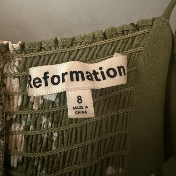 Reformation Green Floral Midi Dress - Picture 4 of 5